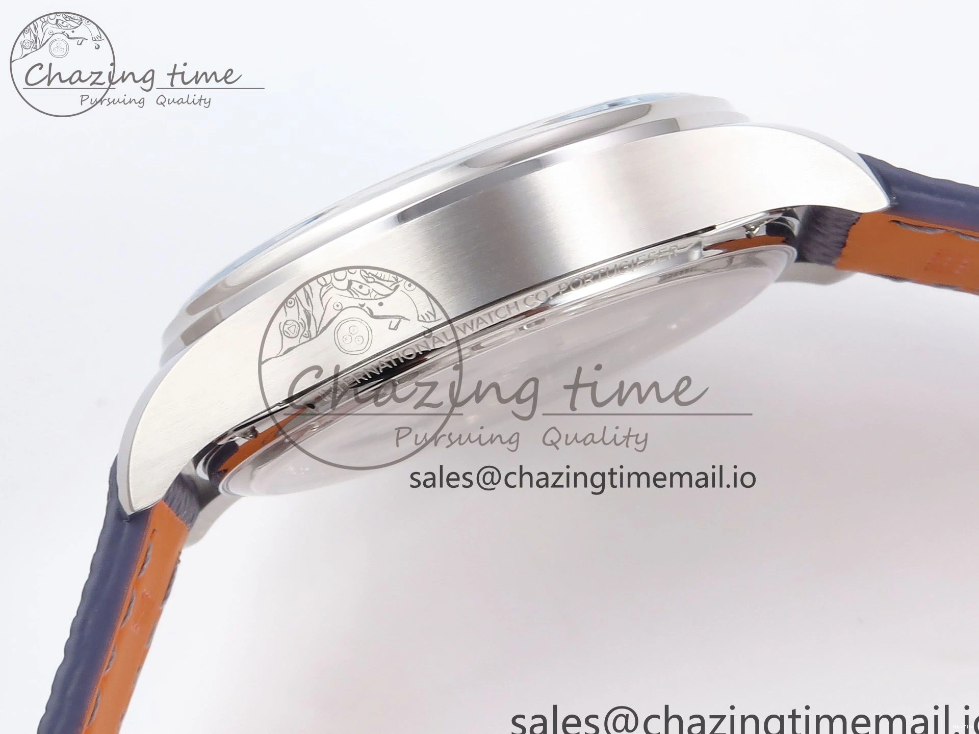 MIROTIME 0502 Lightweight Portugieser Automatic SS IW501708 APSF 1:1 Best Edition Light Blue Dial on Gray Leather Strap A 7012